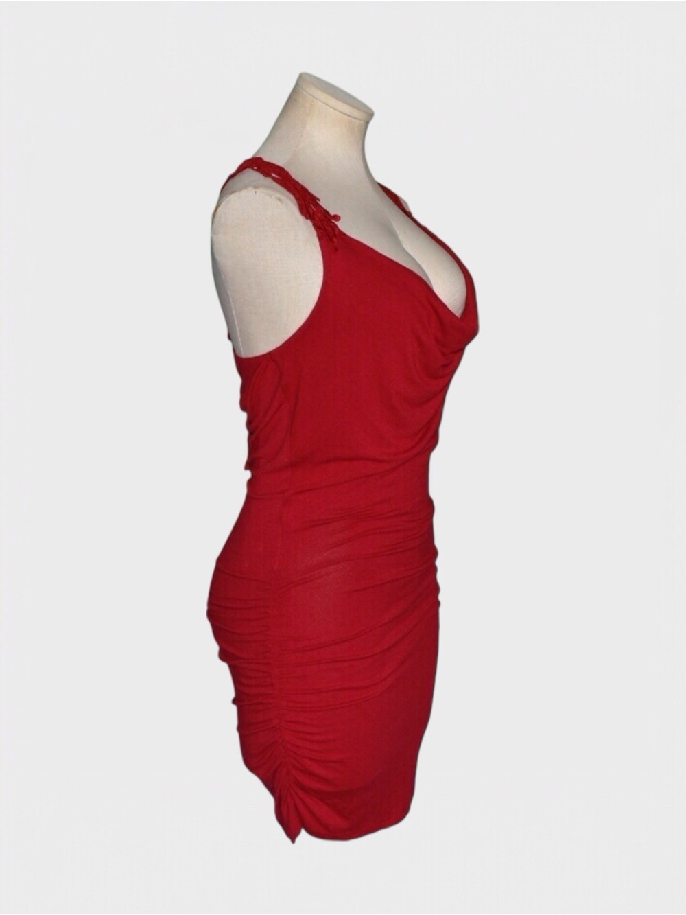 Crochet Back Ruched Bodycon Mini Dress - Picture 2 of 4